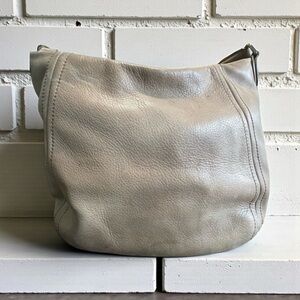 J.Crew Tan Brown Leather Shoulder Bag Hobo Purse Handbag Tote Soft Quiet Luxury‍